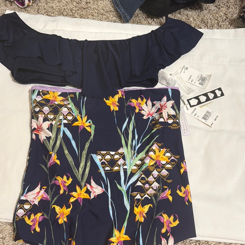 Trina Turk Navy Floral Bikini